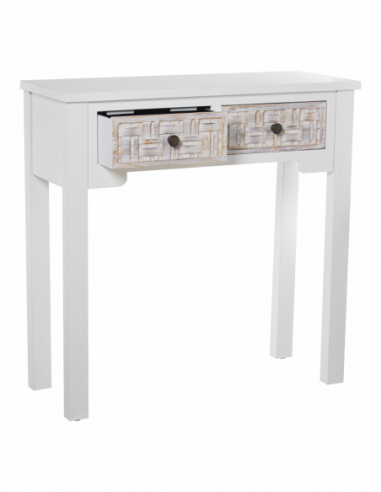 Consola 2 cajones blanca