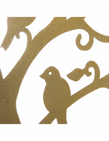 Set 2 apliques pared metal árbol dorado