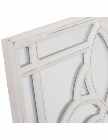 Retablo madera calado espejo blanco...