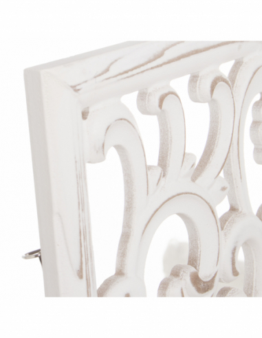 Set 2 retablos madera calado blanco