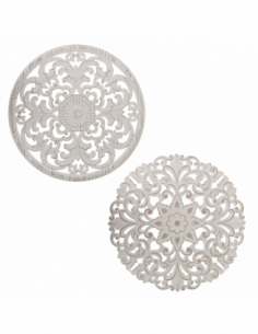 Set 2 retablos madera blanco
