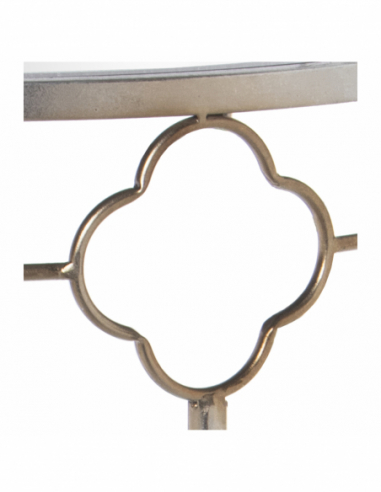 Consola metal plateado sobre espejo...