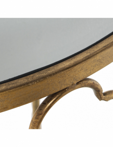 Consola metal dorado sobre espejo...