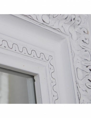 Espejo de pared blanco decapé madera...