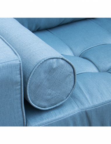 Sofá 2 plazas lino verde patas madera