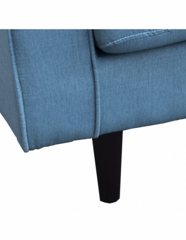 Sofá 2 plazas lino verde patas madera