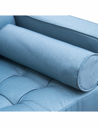 Sofá 2 plazas lino verde patas madera