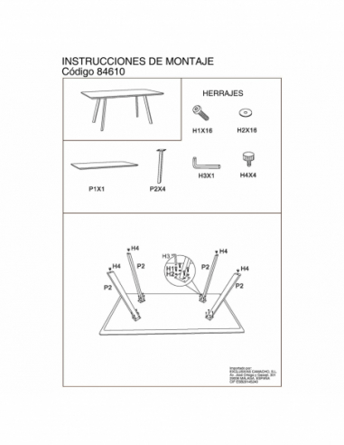 Mesa comedor madera patas metal