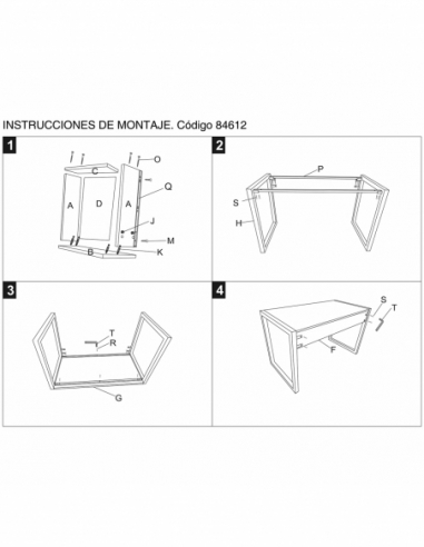 Escritorio de madera patas metal