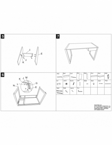 Escritorio de madera patas metal