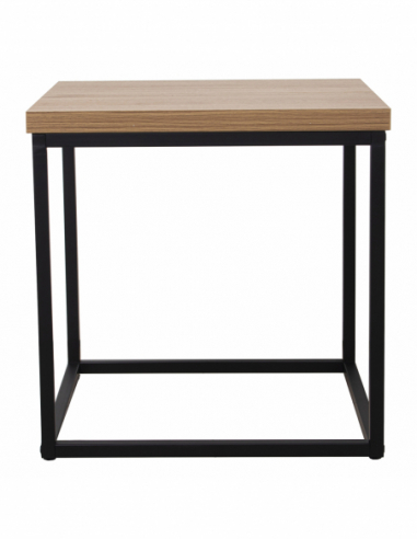 Mesita de rincón de madera patas metal