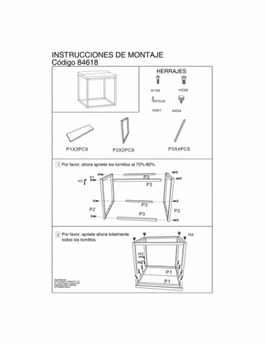 Mesita de rincón de madera patas metal