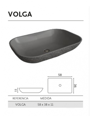Lavabo de posar VOLGA pizarra Lavabo de posar VOLGA pizarra