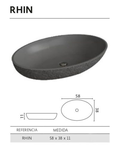 Lavabo de posar RHIN pizarra