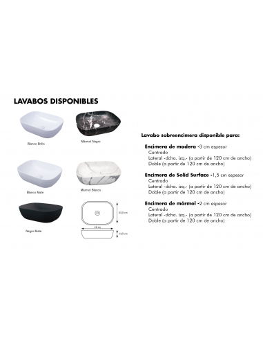 Lavabo sobre encimera de mármol
