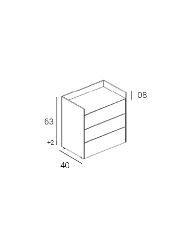 Mesita de noche AIRE 3 cajones