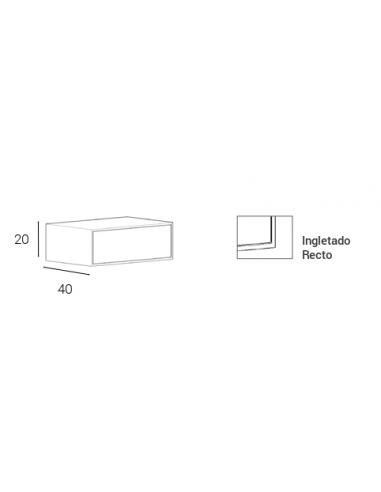 Mesita de noche CUBE un cajón Mesita de noche CUBE un cajón