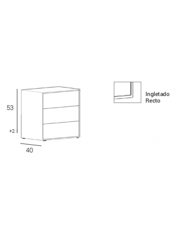 Mesita de noche CUBE tres cajones