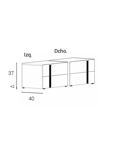 Mesita de noche ROCK dos cajones
