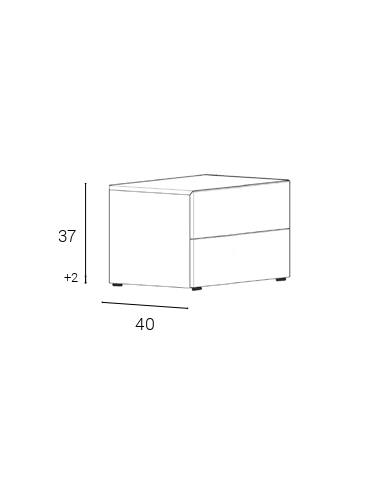 Mesita de noche DARA de 2 cajones
