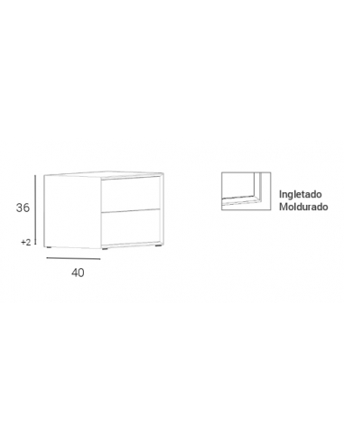 Mesita de noche TOP dos cajones