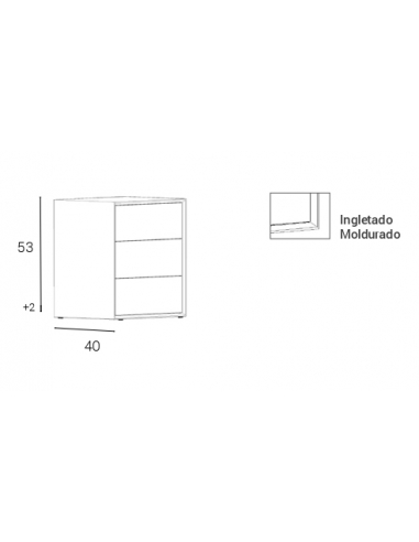 Mesita de noche TOP tres cajones