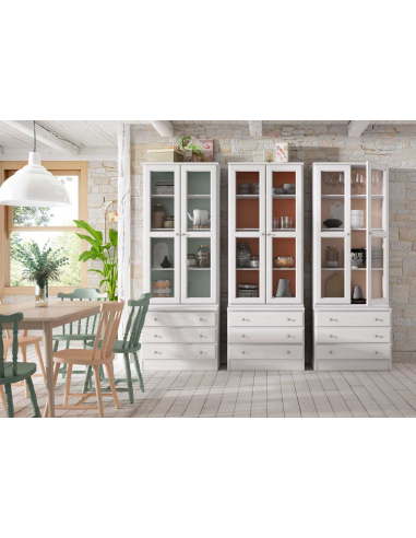 Vitrina alta Alba cajones