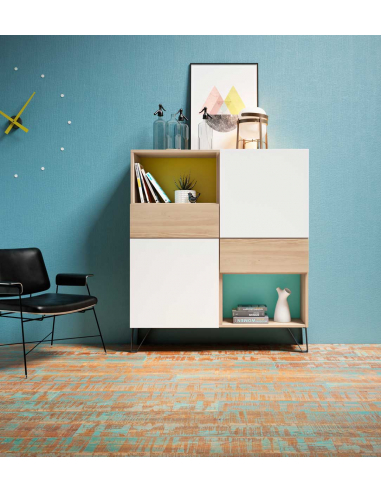 Vitrina Zoe 120 cm 2 puertas macizas