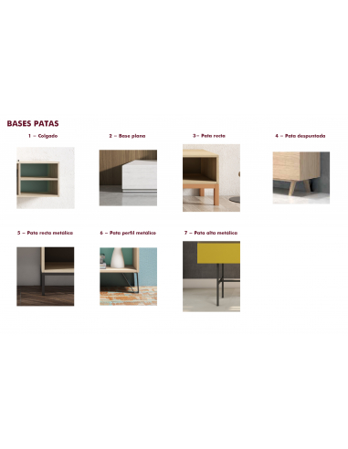 Módulo bajo Zoe 180 cm hueco y cajón